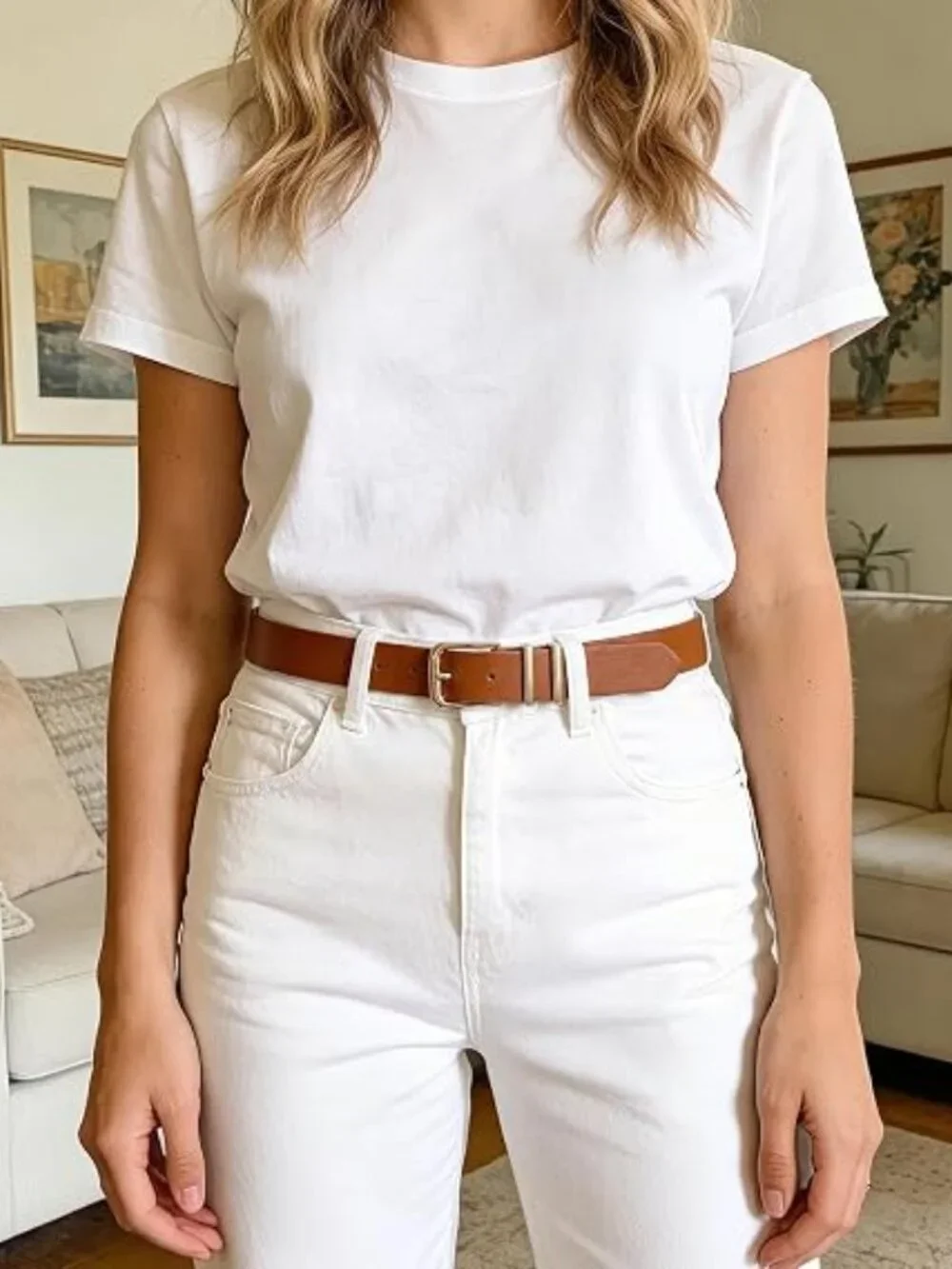 3 Pack Women Belts For Jeans Dresses Pants Ladies Leather Waist Belt with Gold B
